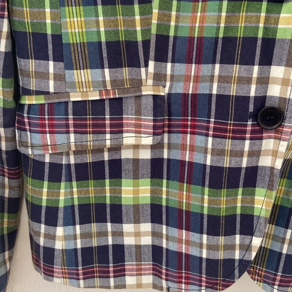 J. Crew Plaid Blazer in Navy, Green & Red